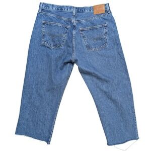 33" Levi Strauss 90's 501 Button Fly 100% Cotton Denim Blue Jeans Cut Off Capris